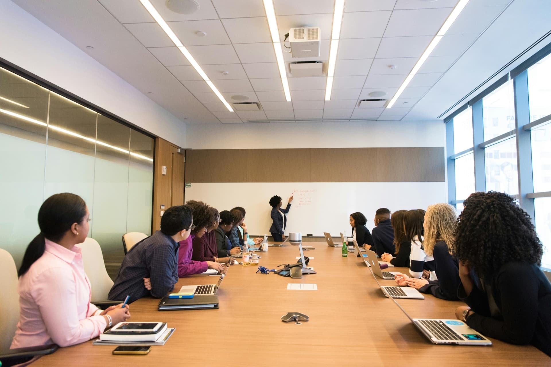 Diverse cohort in a classroom training session
